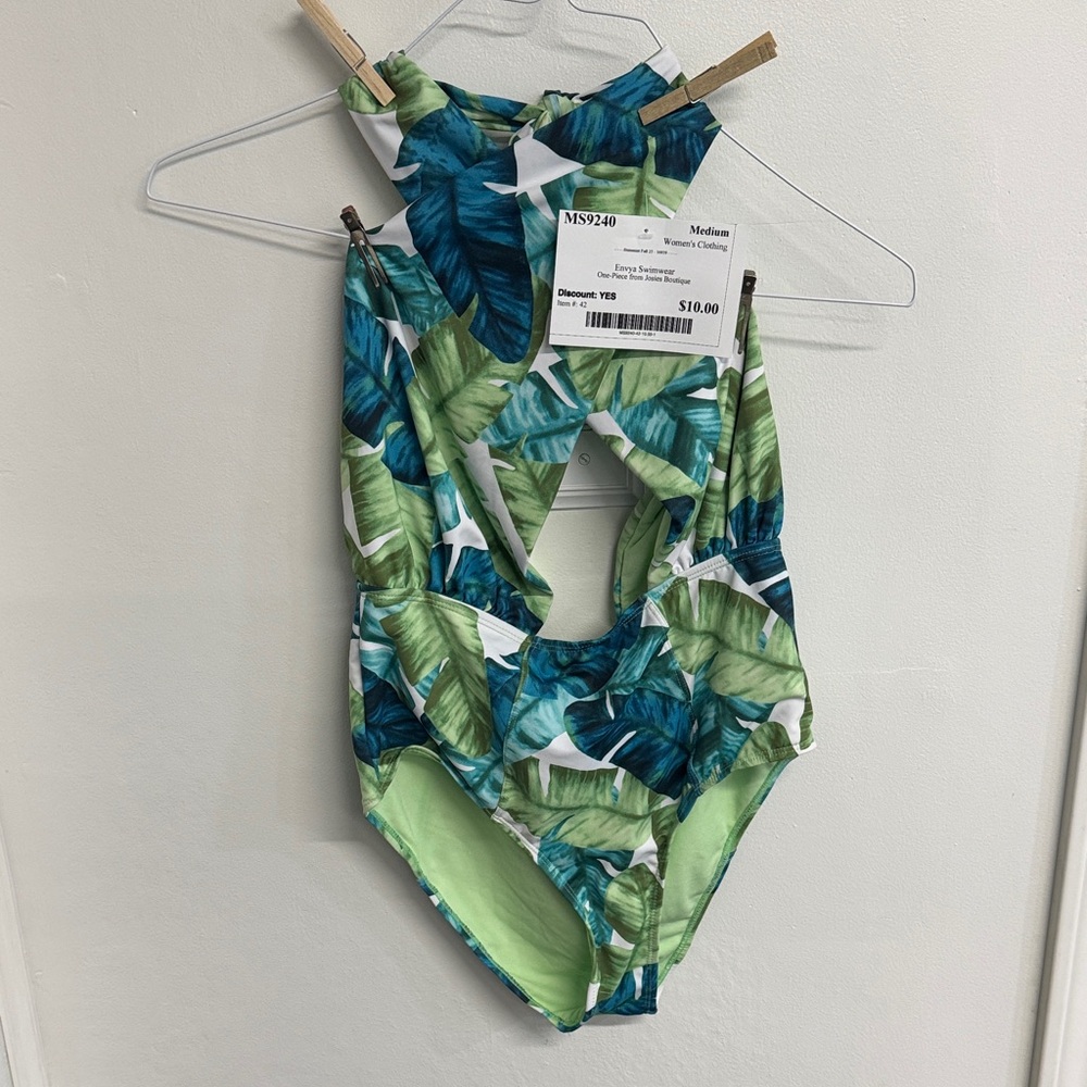 Tropical Leaf Print Swimsuit